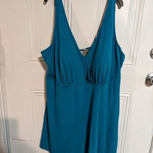 Woman's Fashion One peice Bathing suit. Swim 360 Brand Lgt. Blue. Sz. 24W